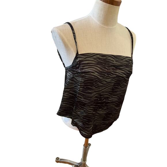 Free People Intimately green zebra stripe Animal Print Camisole Top - Picture 3 of 6